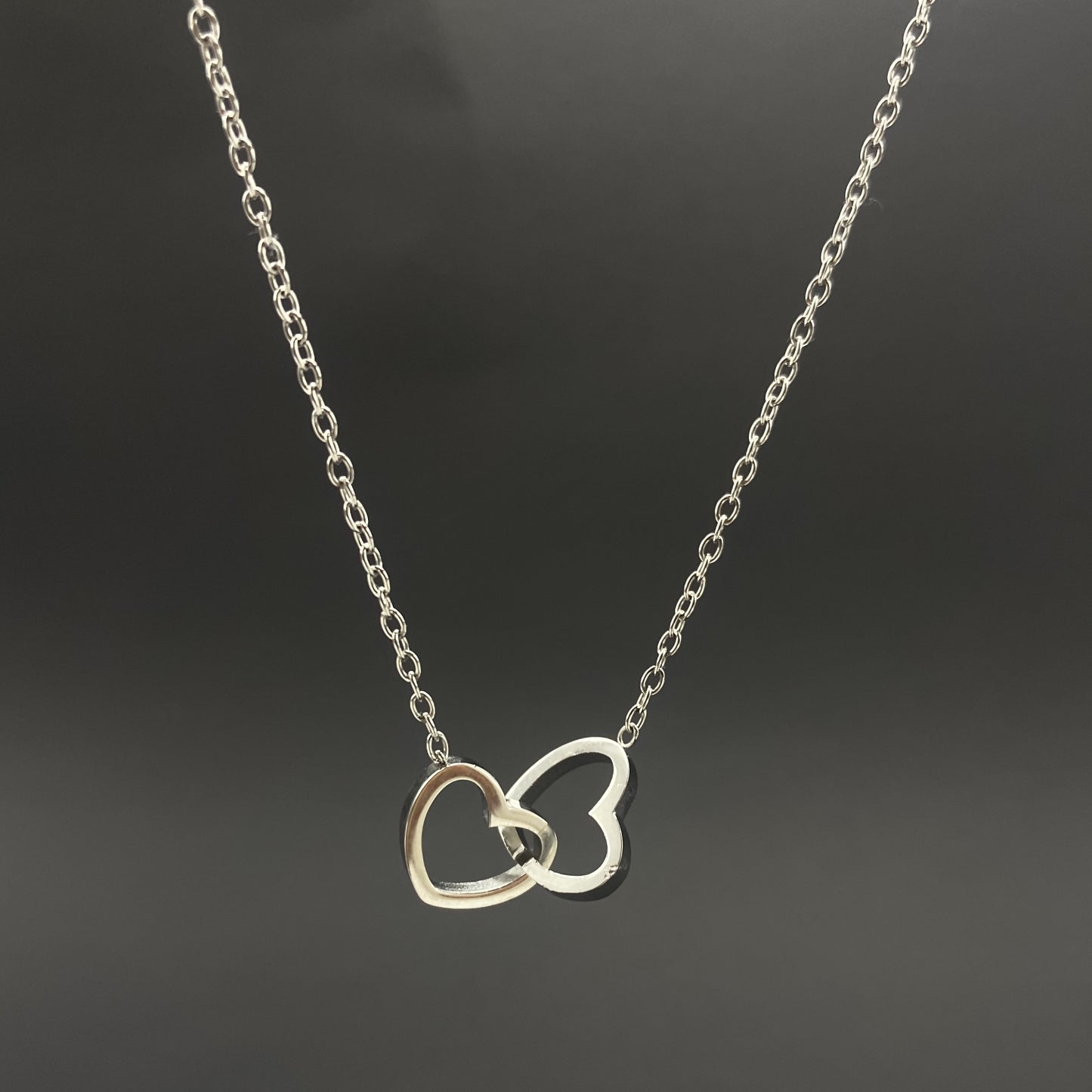 Collana A Doppio Anello In Acciaio Inossidabile Love Per Donne, Catena Di Clavicola Abbinata Heart To Heart, Gioiello Di Lusso Regalo