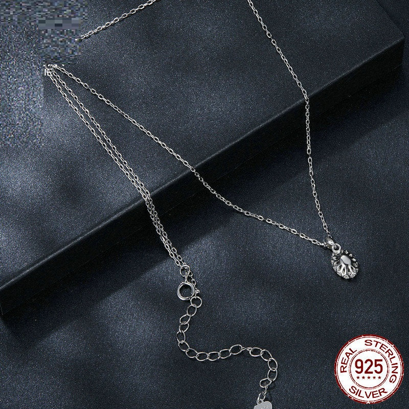 Light Luxury Drop-shaped 1 Karat Shining Moissanite Necklace S925 Sterling Silver White Gold Plated